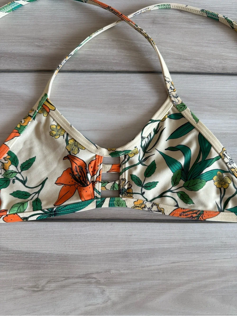 Jolyn Tomcat Bikini Top Yellow XS EUC
